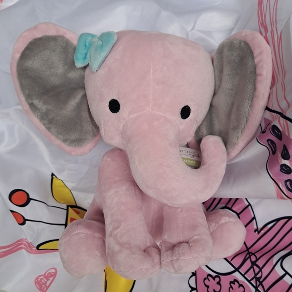 Bedtime Originals Twinkle Toes Pink Plush Elephant Stuffed Animal 10 Inch- Hazel - Picture 2 of 9
